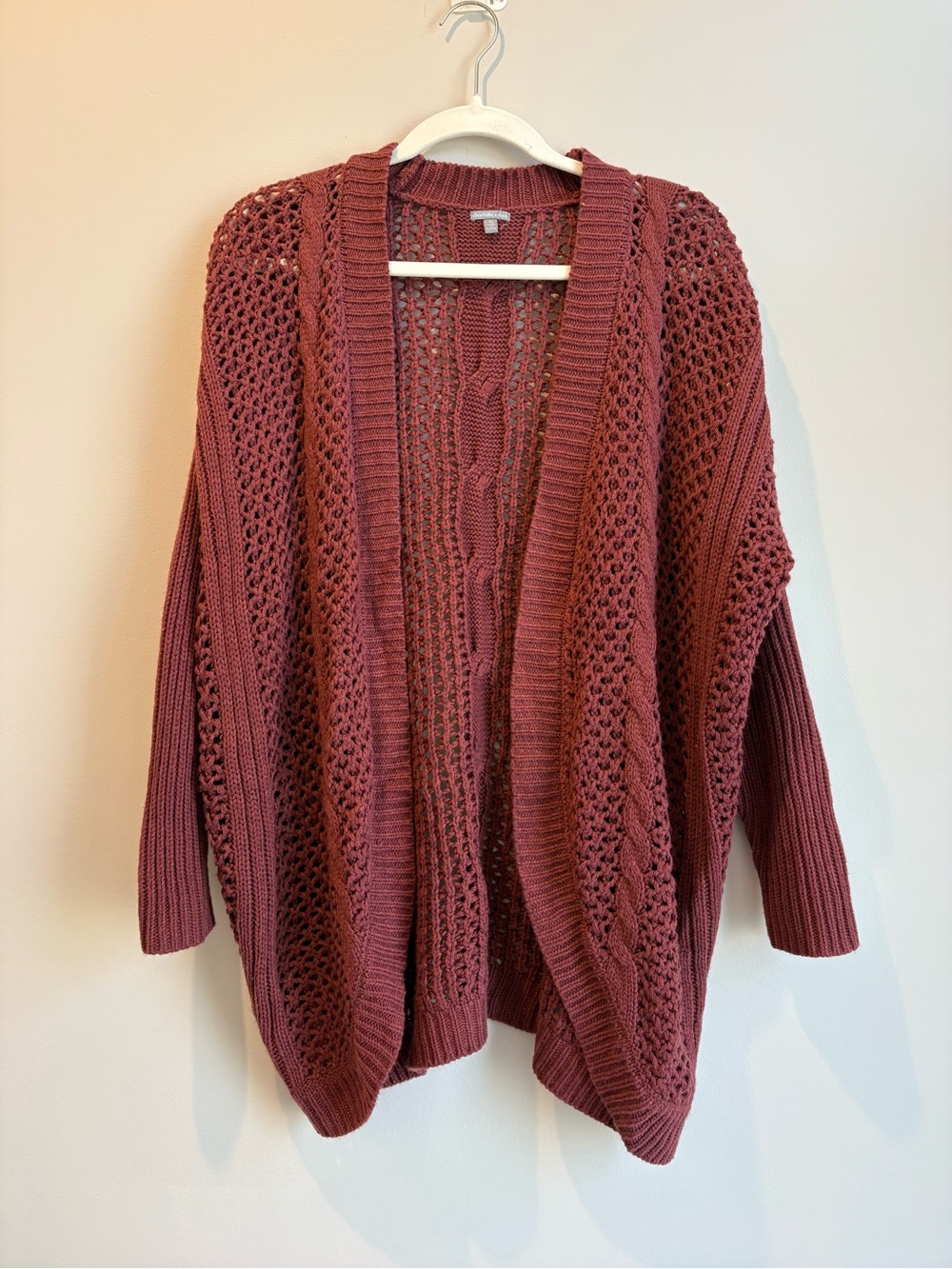 Charlotte Russe Open-Front Cardigan - Rusty Rose
